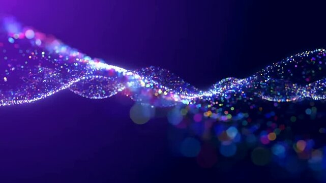 Glowing Light Waves And Colorful Particle Bokeh Background Abstract Design Representing Chromatic Echoes For Modern Digital Art And Vibrant Motion Graphics