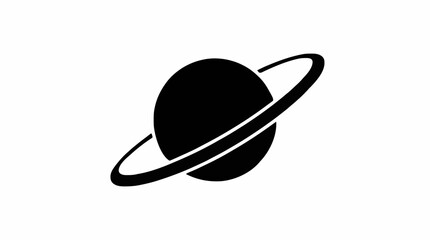 Minimalist Saturn Planet Icon Illustration for Celebrating World Space Week Astronomy Events © Farrel Lexxy