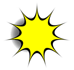 Yellow Comic Burst Flash Starburst Explosion Shape Graphic Element © Hayder