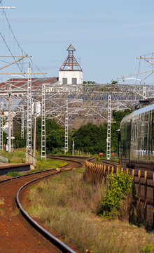 Majoru Secondary School seen from the railway station in Jurmala, Latvia