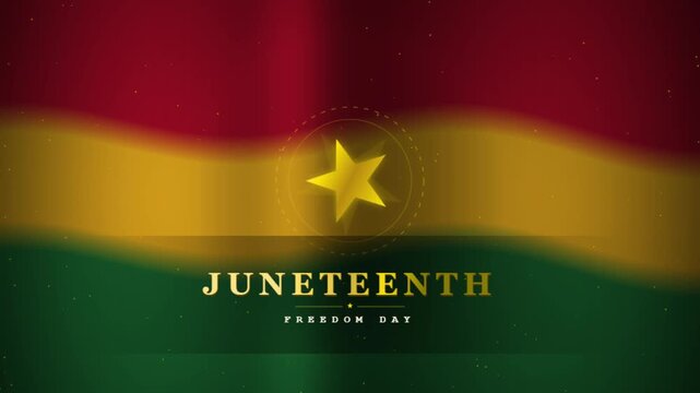Animated Juneteenth Freedom Day Flag with Golden Star