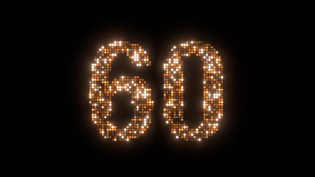 sparkle happy 60th birthday anniversary transparent text overlay