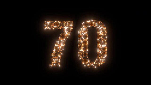 luxury black 70th happy birthday anniversary text background