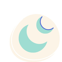 Two crescent moons on a cream background © liliy