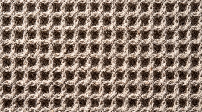 Natural Waffle Weave Fabric Texture Background