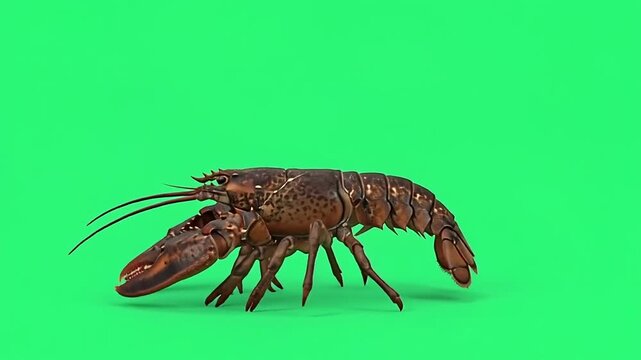 Lobster on green screen background.