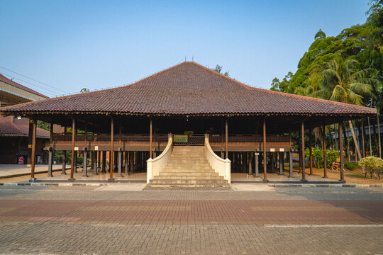 Rumah Bangsawan, also known as Gedang or Depati, at the Bengkulu Pavilion in Taman Mini Indonesia Indah, Jakarta.