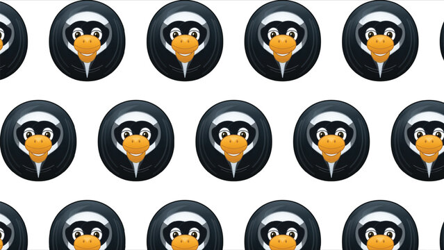 Cartoon Penguin Face Pattern