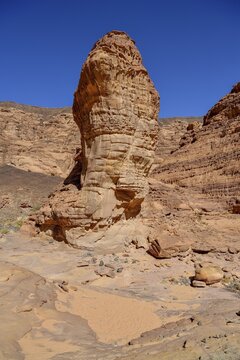 Landscape in Wadi Abu Oud, near AlUla, Medina Province, Saudi Arabia, Arabian Peninsula