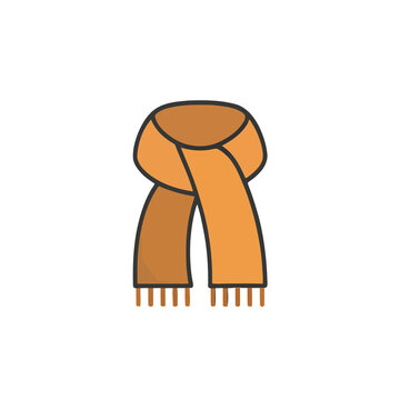 Orange scarf with fringe