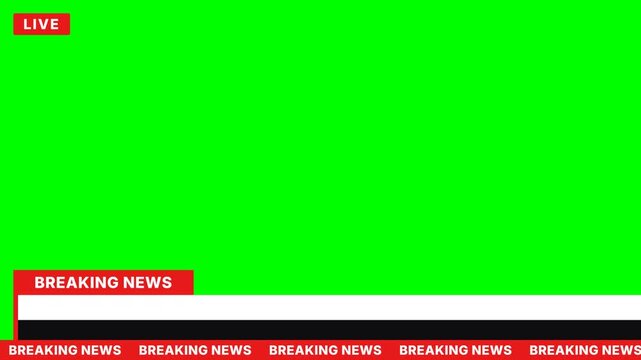 Breaking News Lower Third Animation with Live Tag on Green Screen