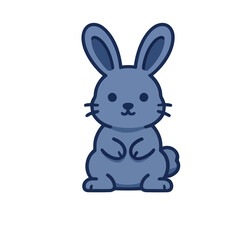 Fototapeta premium Cute blue cartoon rabbit illustration