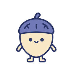 Cute cartoon acorn character © mahesa