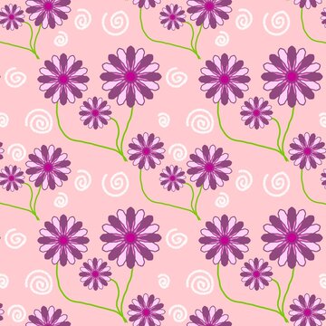 seamless purple floral pattern
