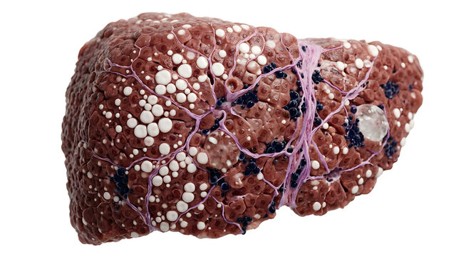 Non-Alcoholic Steatohepatitis (NASH) &ndash; Fatty Liver Medical Pathology Illustration 3