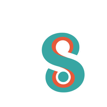 Stylized letter S with orange and teal colors