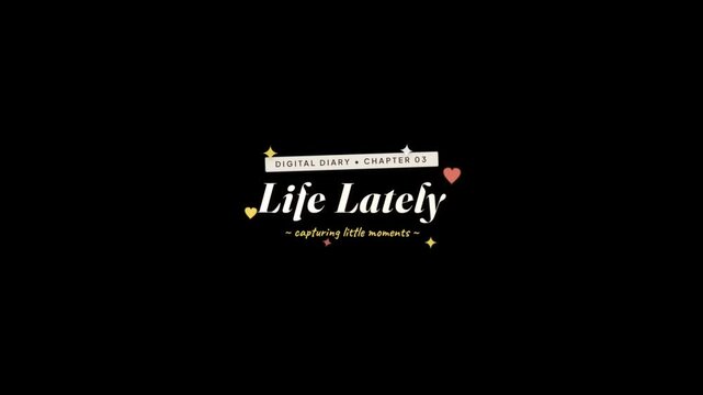 Digital Diary Life Lately Title Card | Minimalist Motion Graphic Animation