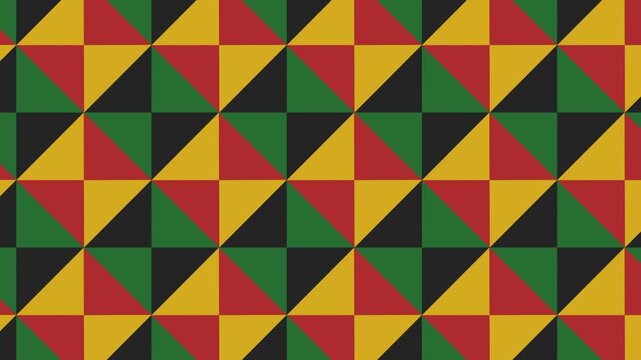 Juneteenth Abstract Geometric Animated Moveing from Right to Left Side Background Video 4K
