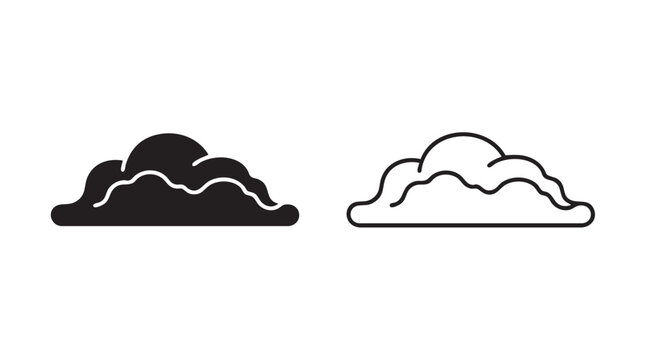 stratus cloud vector icon with silhouette and line art design silhouette with line art vector icon