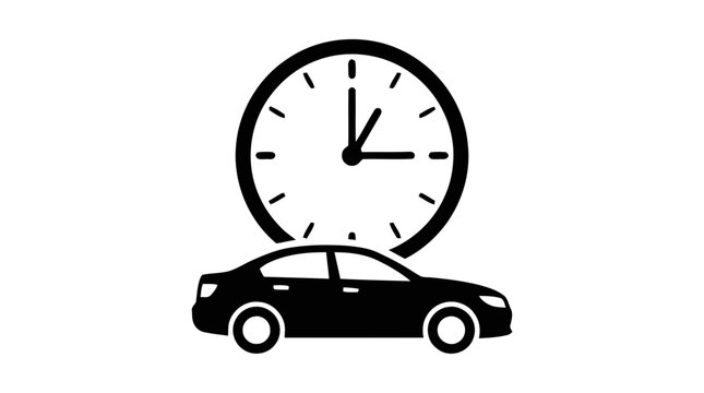 Vector illustration of car service time icon on a transparent background