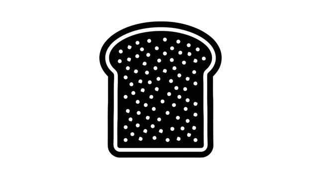Vector illustration of bread slice icon on a transparent background