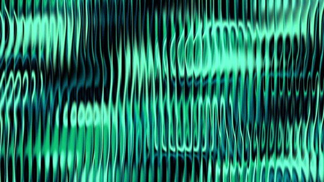 Glowing green grainy gradient glass lines effect black loop background futuristic cool glow soft waves animation Vertical Lines Ribbed Texture