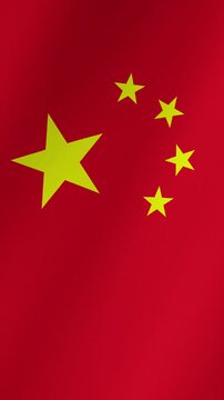 Waving flag of china national symbol animation