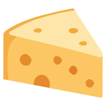 Swiss cheese block wedge yellow dairy food snack slice vector illustration