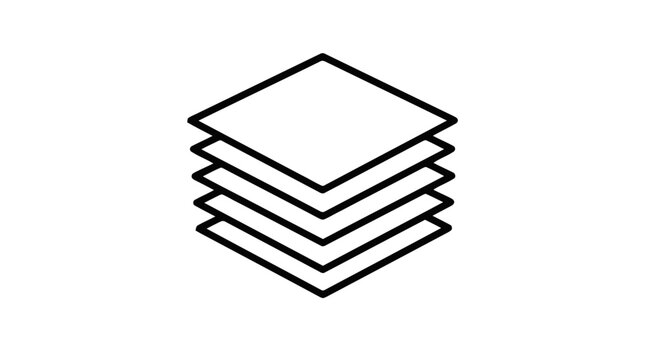Vector illustration of stack of paper sheets icon on a transparent background
