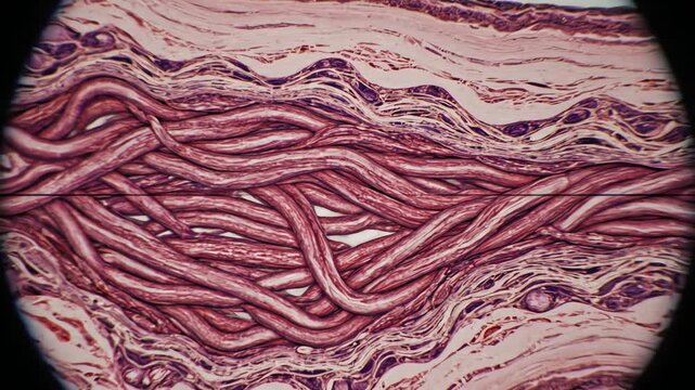 Microscopic view of biological tissue cells
