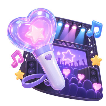 lightstick concert icon 3d illustration isolated on white transparent background png