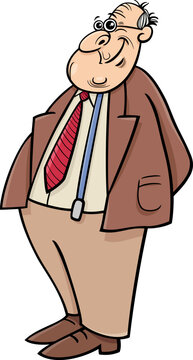 funny cartoon elderly man senior character