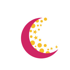Crescent moon with stars and circles © baby
