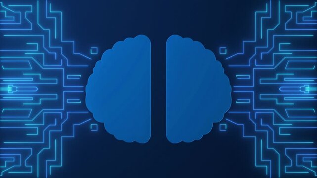 Artificial Intelligence Cyber Brain Circuit Board Animation