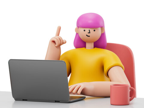 A woman using a laptop