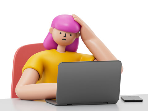 A woman using a laptop