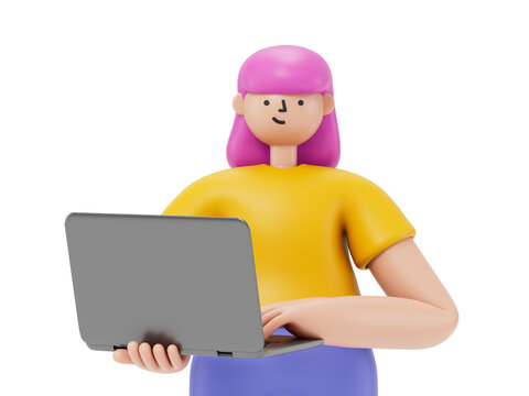 A woman using a laptop