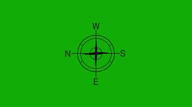 Minimalist Compass Rose Icon Isolated on animation video...