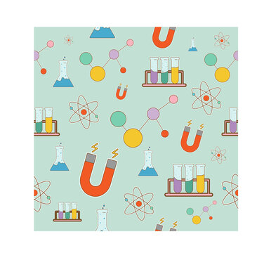 Seamless Pattern of Science and Chemistry Elements