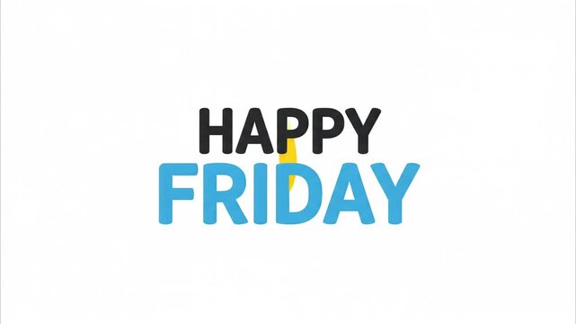 Happy Friday Typography Text Design Isolated on White Background Graphic Illustration