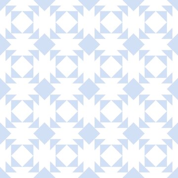 Soft baby blue floral snowflake mosaic tile seamless pattern background
