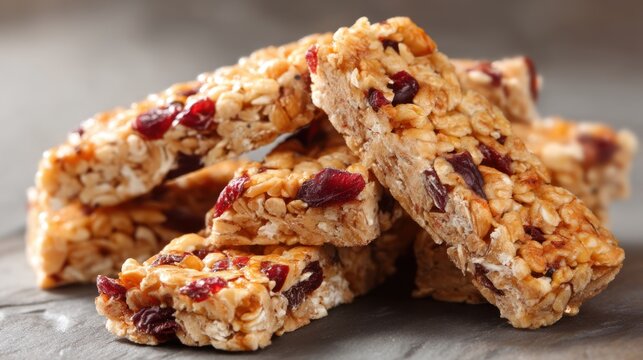 Pile of granola bars for on-the-go snack