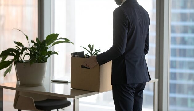 Employee Leaving Office with Personal Belongings