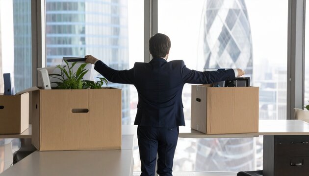 Employee Leaving Office with Personal Belongings