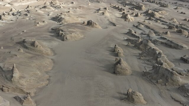 Ridged Yardang Landforms Across the Desert