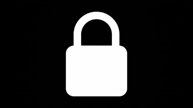 Glowing orange padlock icon pulsing in digital motion animation for cybersecurity and secure data protection concepts