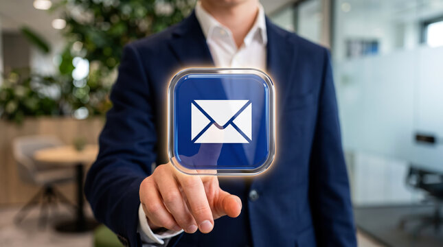 Inbox email notification with an envelope symbol for a new message, incoming mail and online correspondence that keeps business contacts informed and ready to reply