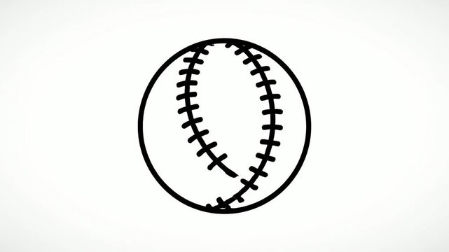 Animated baseball icon on white background