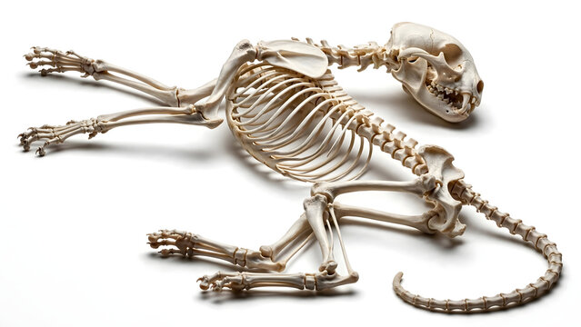 Skeleton Isolated on White Background Adorned with Elegant Gold and Silver Jewelry Chains, Necklaces, Beads, Pearls and Gemstone Accessories Representing Luxury Fashion and Beauty