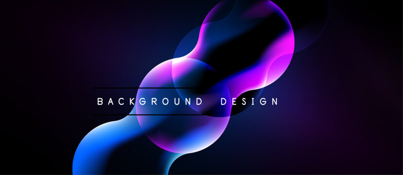 Abstract fluid shapes, vibrant colors, dark background. Modern design element for digital projects, presentations. Smooth gradients create dynamic visual impact.